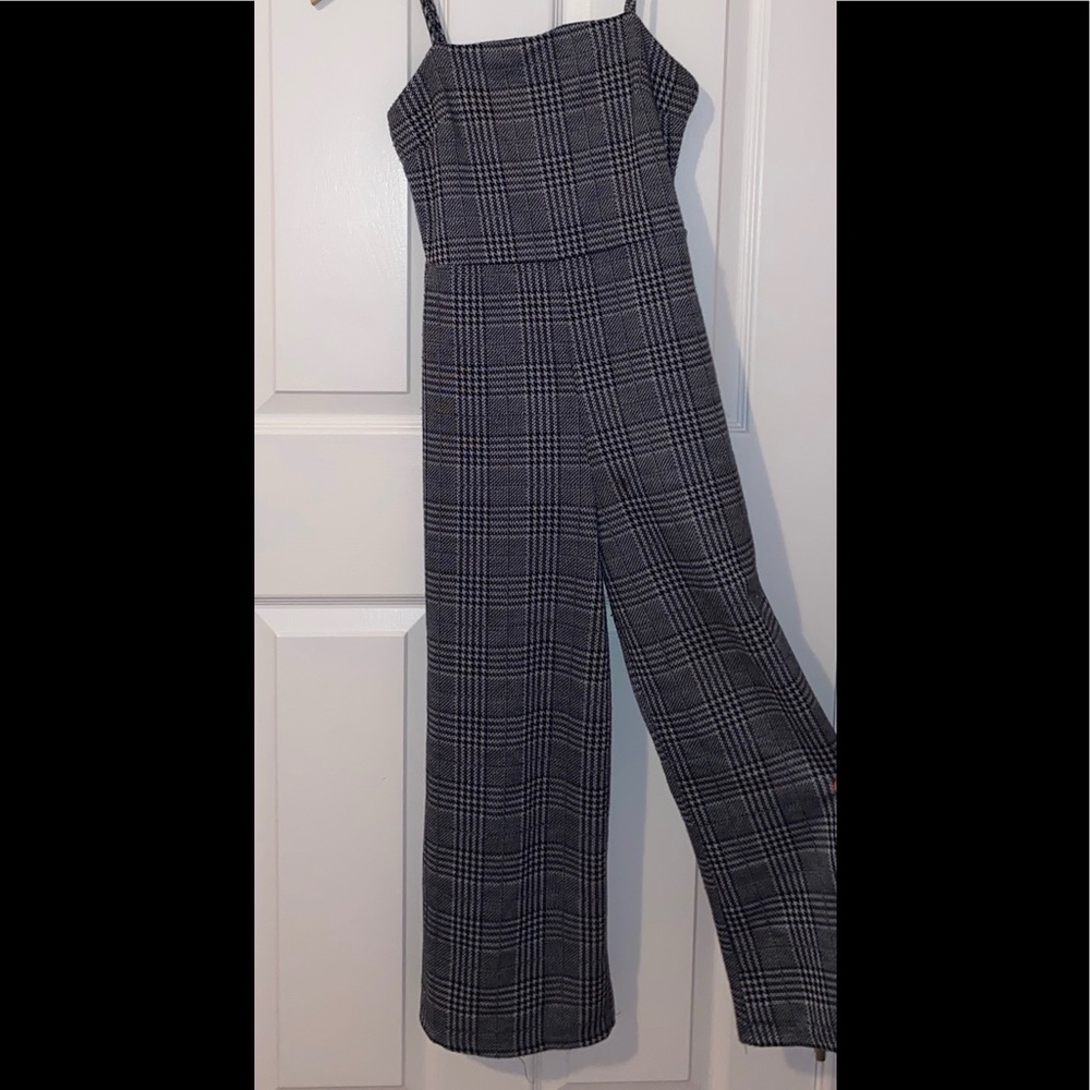 Plaid Junpsuit
